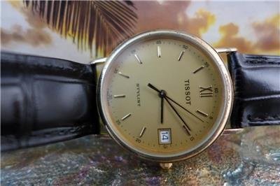 Elegant Classic Tissot Stylist Gold Plate Men's Date Quartz Elegant Classic Tissot Stylist Gold Plate Men's Date Quartz