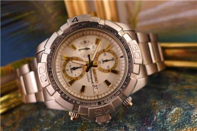 Seiko Men 7T62-0EH0 Black Dial Date Chronograph Stainless