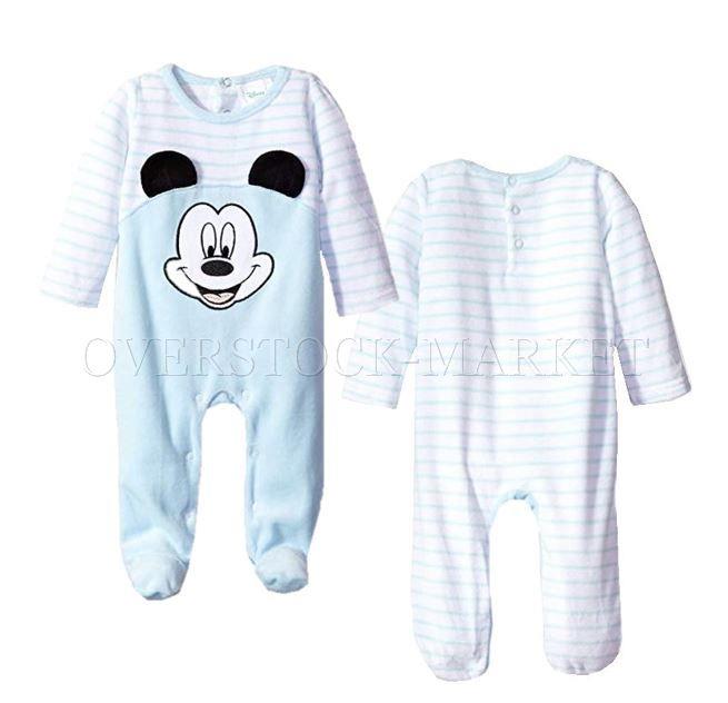 NEW! DISNEY BABY BOYS & GIRLS ONE PIECE VELOUR FOOTED SLEEPER! SO SOFT! VARIETY - Picture 3 of 4