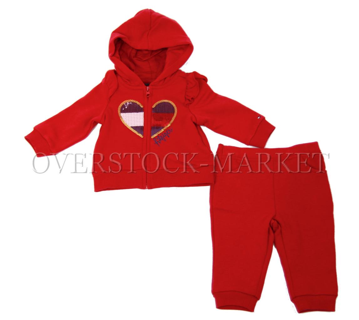 NEW TODDLER GIRLS TOMMY HILFIGER 2 PIECE FLEECE JOGGER OUTFIT! VARIETY SZ/COLORS