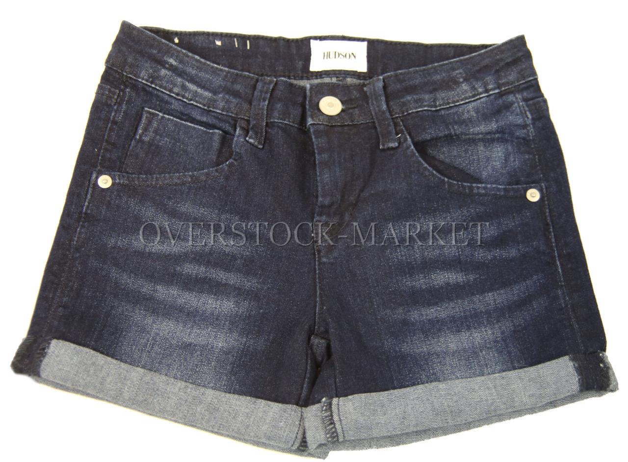 NEW! GIRL'S HUDSON LOS ANGELES ROLL CUFF STRETCH DENIM SHORT! VARIETY SZ/CLRS - Picture 2 of 3