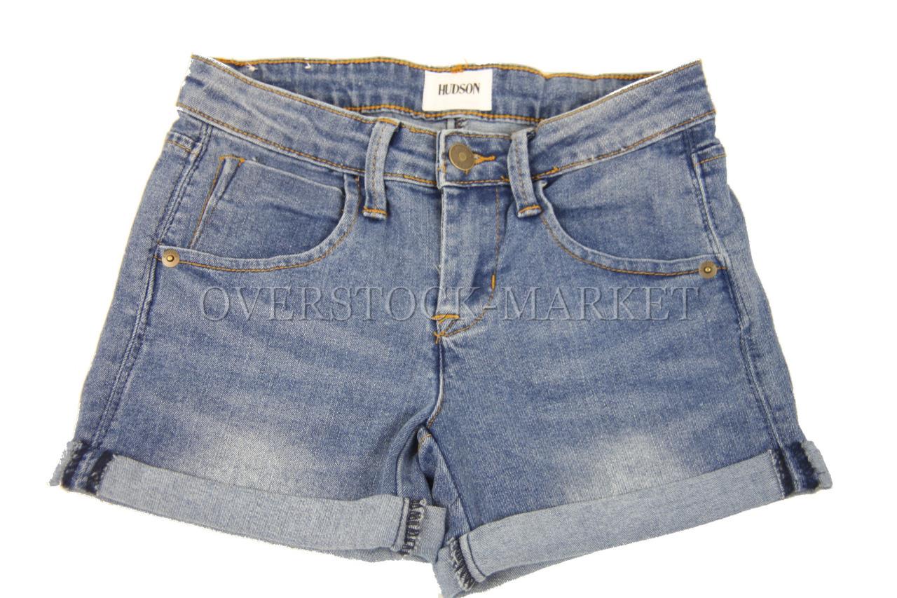 NEW! GIRL'S HUDSON LOS ANGELES ROLL CUFF STRETCH DENIM SHORT! VARIETY SZ/CLRS - Picture 3 of 3