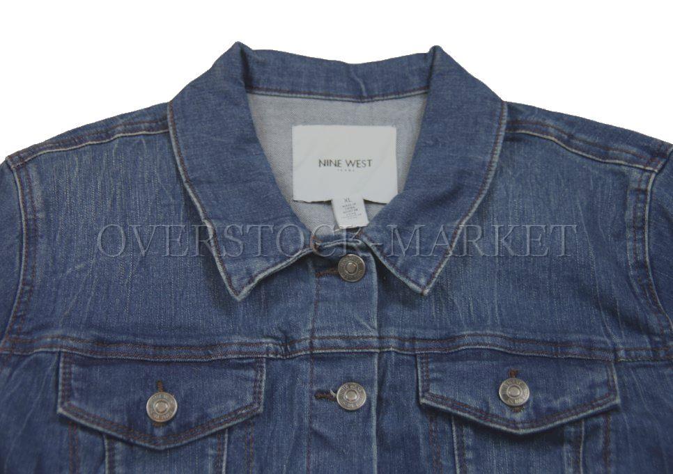 NEW! WOMENS NINE WEST JEANS SARAH CLASSIC DENIM JACKET! VARIETY SIZE & COLORS - Picture 3 of 3