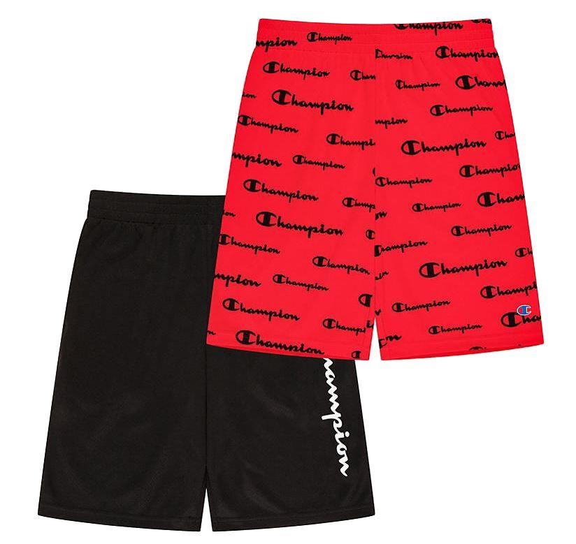 NEW! BOYS CHAMPION 2 PK QUICK DRY PULL ON STRETCH SHORT! UPF 30! VARIETY SZ/CLR - Picture 3 of 5