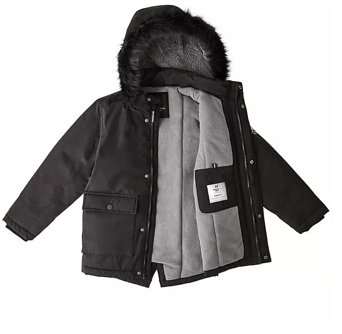 NEW! BOYS MEMBERS MARK WEATHER RESISTANT REMOVEABLE HOODED PARKA JACKET! VARIETY - Picture 3 of 3