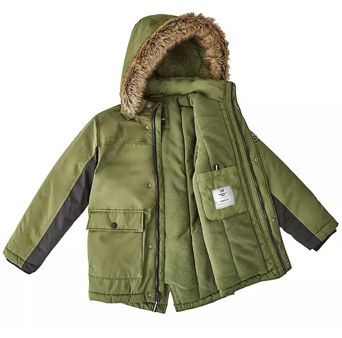 NEW! BOYS MEMBERS MARK WEATHER RESISTANT REMOVEABLE HOODED PARKA JACKET! VARIETY - Picture 2 of 3