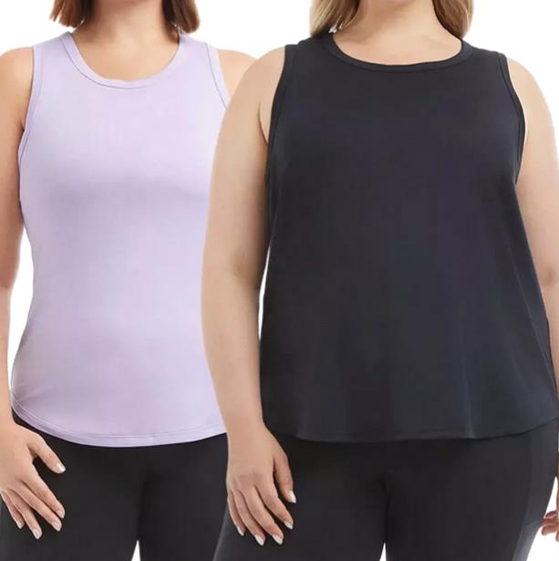 NEW! WOMEN DANSKIN 2 PACK SOFT FABRIC MOISTURE WICKING AIRBRUSH TANK TOP!VARIETY - Picture 3 of 3