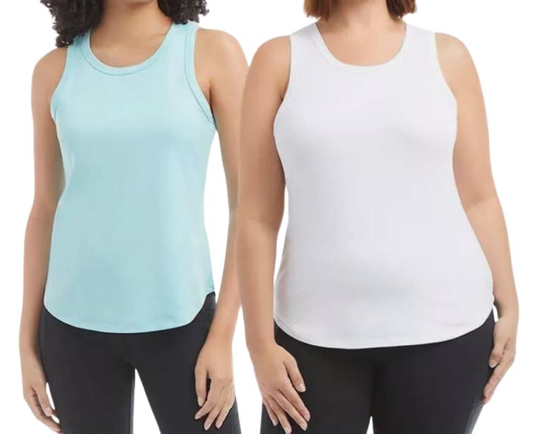 NEW! WOMEN DANSKIN 2 PACK SOFT FABRIC MOISTURE WICKING AIRBRUSH TANK TOP!VARIETY - Picture 2 of 3