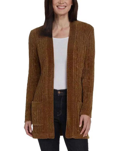 NEW WOMEN S MATTY M OPEN FRONT SOFT CHENILLE THE COZY CABLE CARDIGAN VARIETY eBay