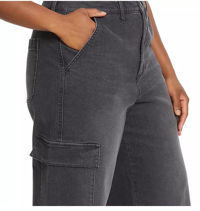 NEW! WOMENS JESSICA SIMPSON HIGH RISE STRETCH DENIM WIDE LEG CARGO JEAN! VARIETY - Picture 2 of 2