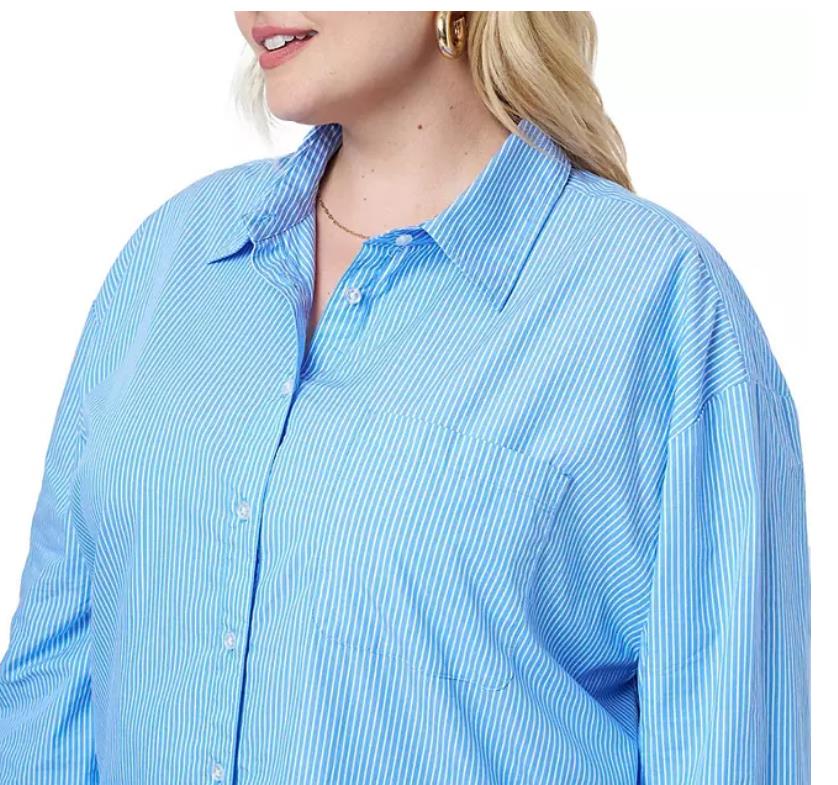 NEW! WOMEN EDITED BY REMI BADER LIGHTWEIGHT OVERSIZED BUTTON DOWN SHIRT! VARIETY - Bild 2 von 2