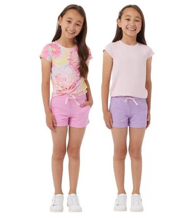 NEW! GIRLS 32 DEGREES COOL 4 PC SHORT SET! 2 SHORT SLEEVE TEE & 2 SHORTS VARIETY - Picture 3 of 3