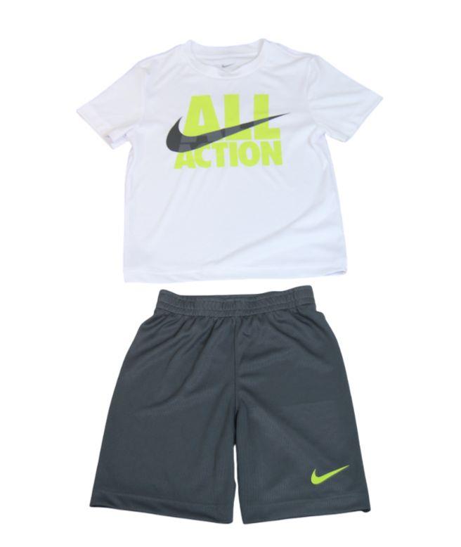 NEW! BOY'S NIKE ACTIVE 2 PIECE OUTFIT! 1 SHORT SLEEVE SHIRT & 1 SHORT! VARIETY - Picture 3 of 4