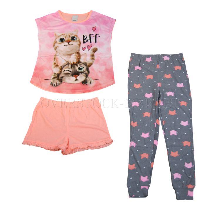 NEW! GIRL JELLIFISH KIDS 3 PC SOFT FEEL PAJAMA SET! 1TEE,1 SHORT,1 PANT! VARIETY - Picture 3 of 3