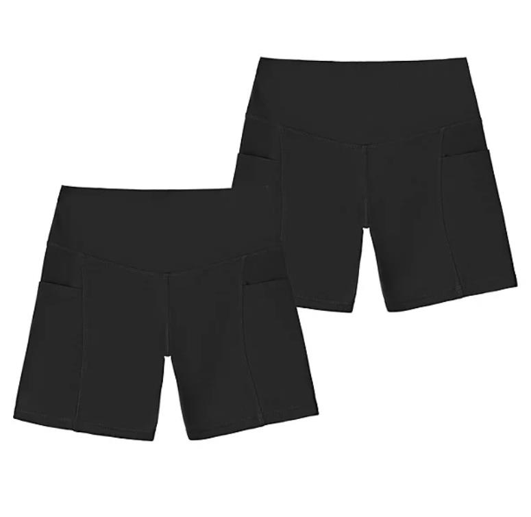 NEW! WOMENS MEMBERS MARK 2 PACK HIGH RISE STRETCH BIKE SHORT! 5″ INSEAM! VARIETY