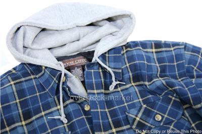 NEW MEN'S MOOSE CREEK HOODED FLANNEL QUILTED LINED UTILITY JACKET COAT ...