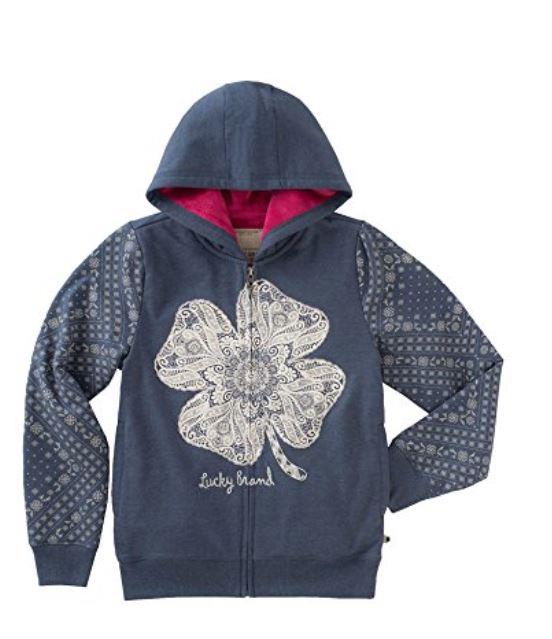 NEW! LUCKY BRAND GIRL'S PLUSH LINED HOODIE JACKET! FULL ZIP! VARIETY SIZE/COLORS - Picture 3 of 5