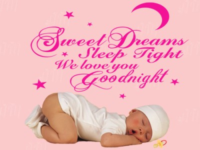 Kids Wall Quote Decal Sweet Dreams Sleep Tight We Love You Good Night 8 Stars Ebay