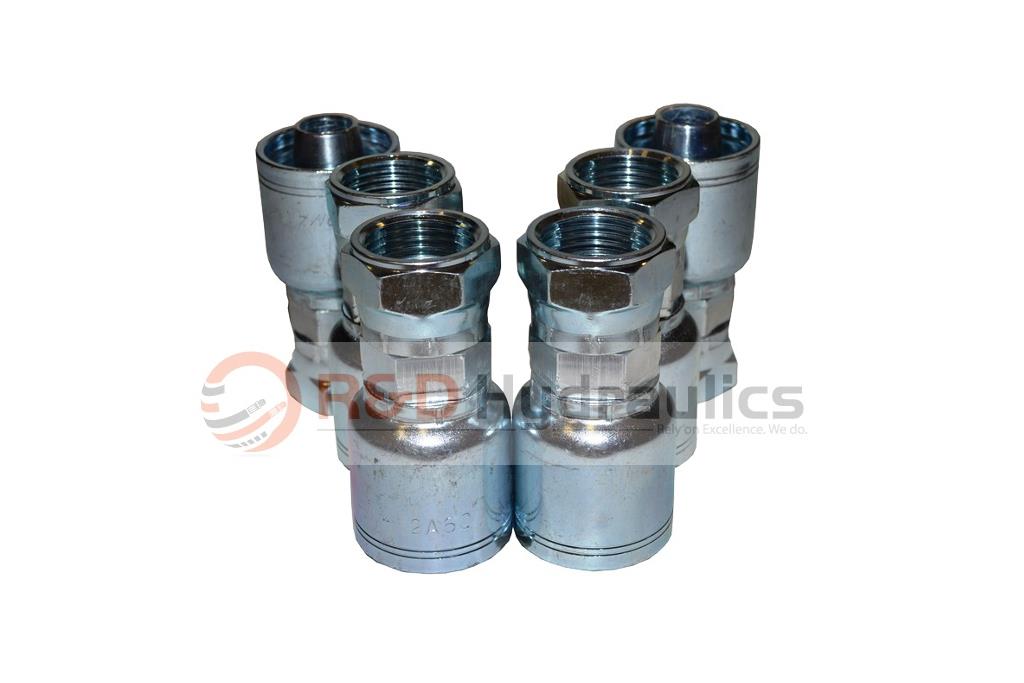 thumbnail image 2 of Industrial Supply Hydraulic Crimp Fitting – 3/8 Female JIC X 1/4 Hose Barb – C202-6-4 – 20 Pack 2 of 5