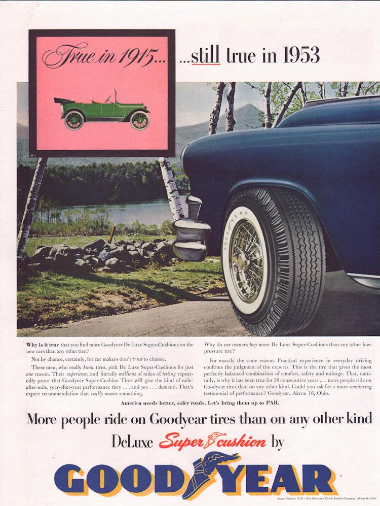 1953 Good Year Print Ad Tires Lake Scene Great Vintage Decor For