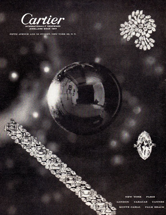 1958 Cartier PRINT AD features Diamond 