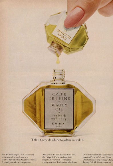 1966 E. Milot 'Crepe de Chine' Perfume VIntage Bottle PRINT AD | eBay