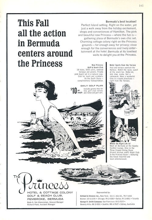 1965 Princess Hotel Print Ad And Cottage Colony Pembroke Bermuda
