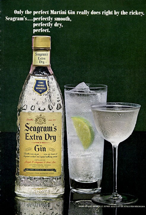1965 Seagram S Extra Dry Gin Martini Vintage Bottle Print