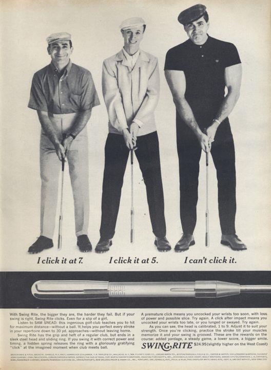 Details About 1960 Swing Rite Golf Training Club Print Ad Sam Snead Promoted
