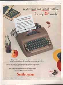 1961 Smith Corona Typewriter Double Offer Vintage Print Ad