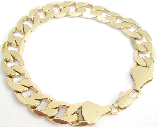 14k gold ep cuban mens bracelet 12mm wide 36 grams | eBay