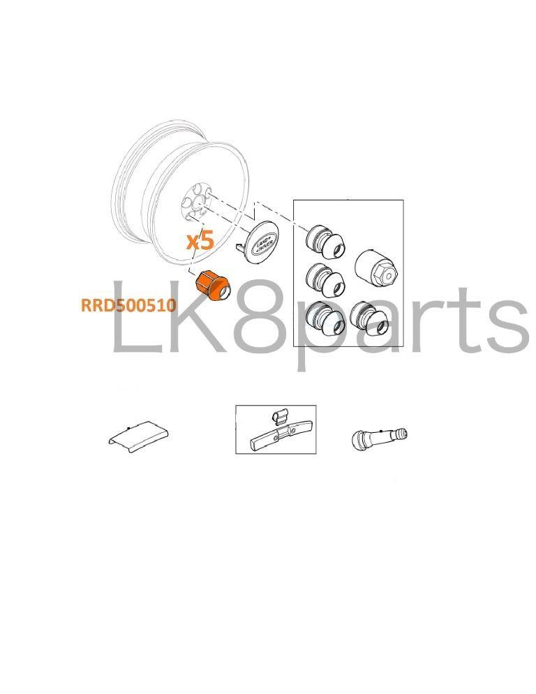 LAND ROVER LR4 DISCOVERY 4 20102015 WHEEL NUTS WITH WASHER SET x5