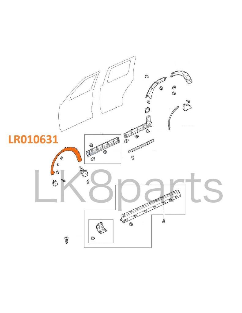 LAND ROVER LR3 GENUINE FRONT FENDER FLARE WHEELARCH MOULDING RH DFJ000022PCL