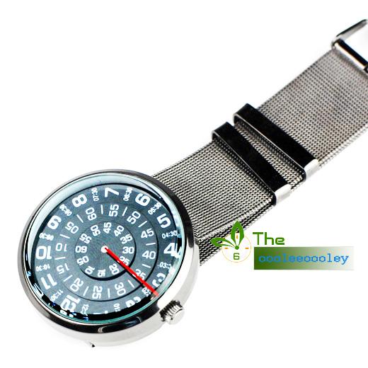 Jump Hour Direct Read Retro 1960s Style Rotating Disc Turning Watch Men ...