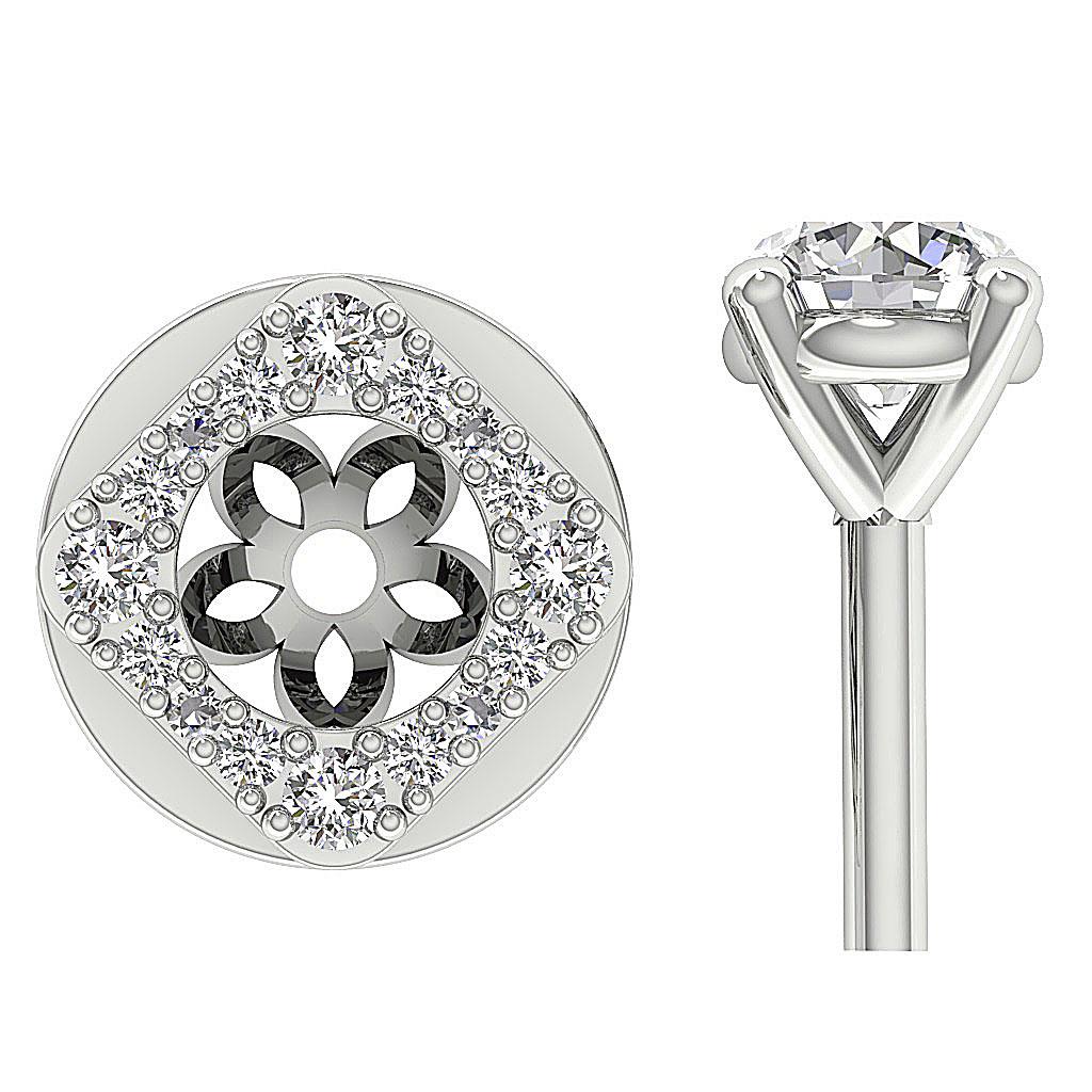 Removable Jacket Halo Solitaire Stud Earring I1 G 1.50 Ct Round Diamond 14K Gold | eBay