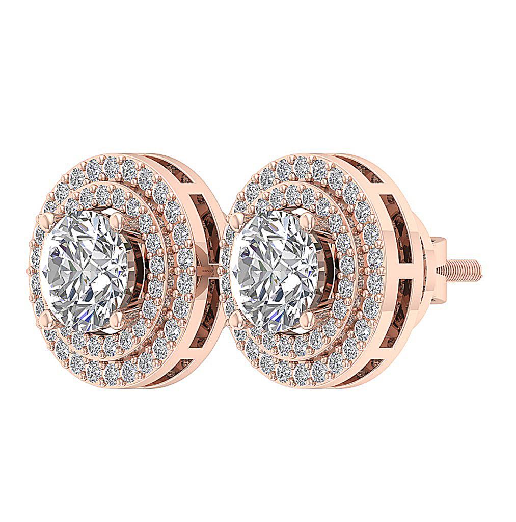 Diamond stud earrings with removable halo clearance