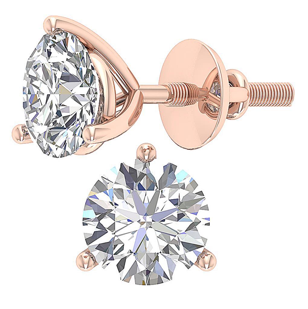 VVS E 4/5/6/7Ct Lab Grown Diamond Martini Set Solitaire Studs Earrings 14K Gold - Picture 16 of 16