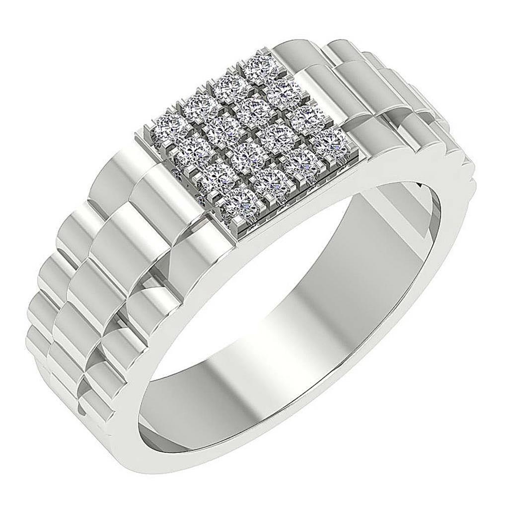 ダイヤモンド Round Diamond SI1 G 0.50 Ct Designer Men's Ring Prong Set 14K Rose