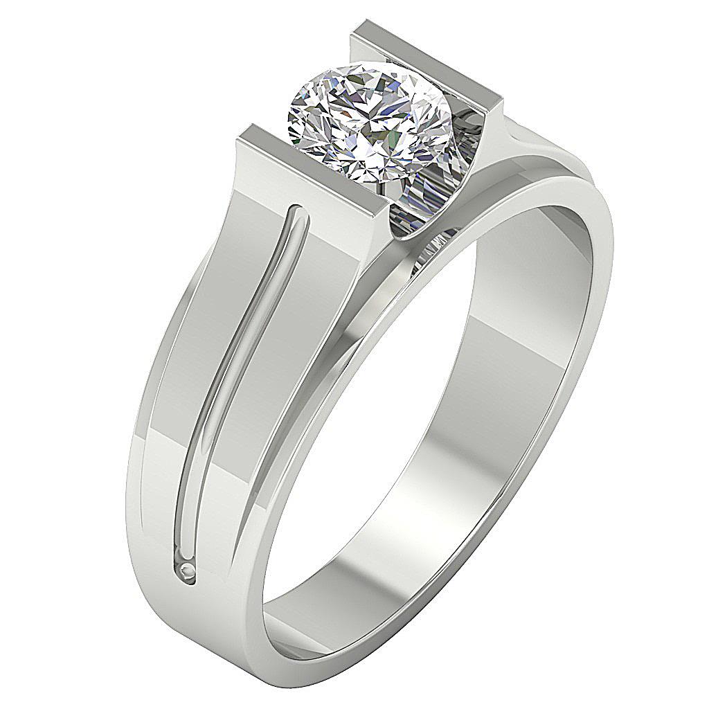 VS F 2.00 – 3.00 Ct Solitaire Lab Grown Diamond Men’s Engagement Ring 14K Gold