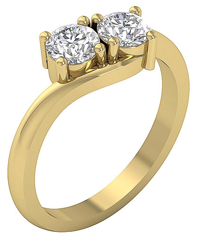 Genuine Diamond Forever Us Two Stone Wedding Ring I1 G 1.10 Ct 14K