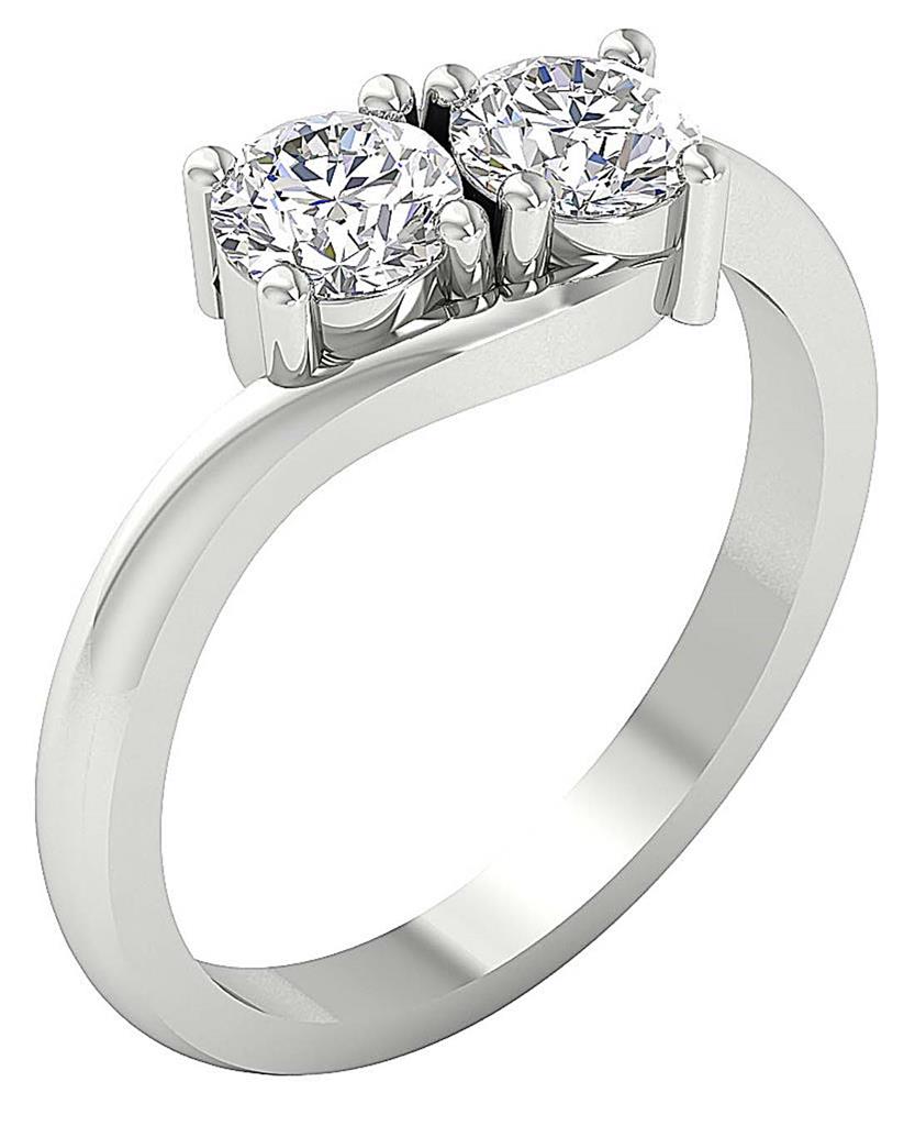 Forever Us Two Stone Solitaire Ring VS1 F 1.50-3.00Ct Lab Grown Diamond 14K Gold