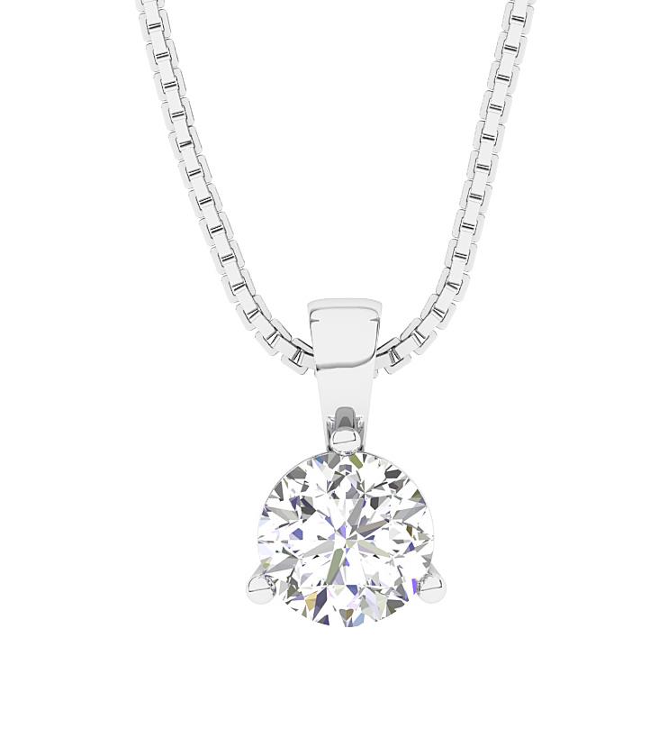 VS F 1.50-2.00-2.50 Carat Lab Grown Diamond Solitaire Pendant Necklace 14K Gold