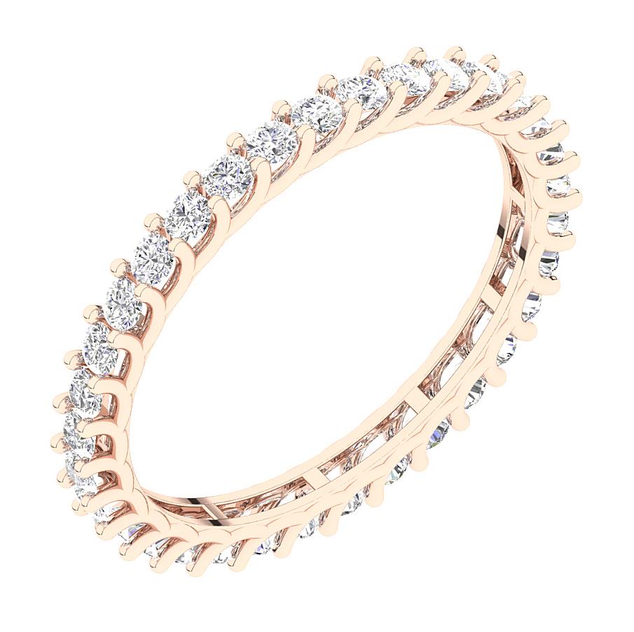 VS F 0.90 Carat Lab Grown Diamond Prong Set 10K White Gold Eternity Wedding Ring - Picture 12 of 14
