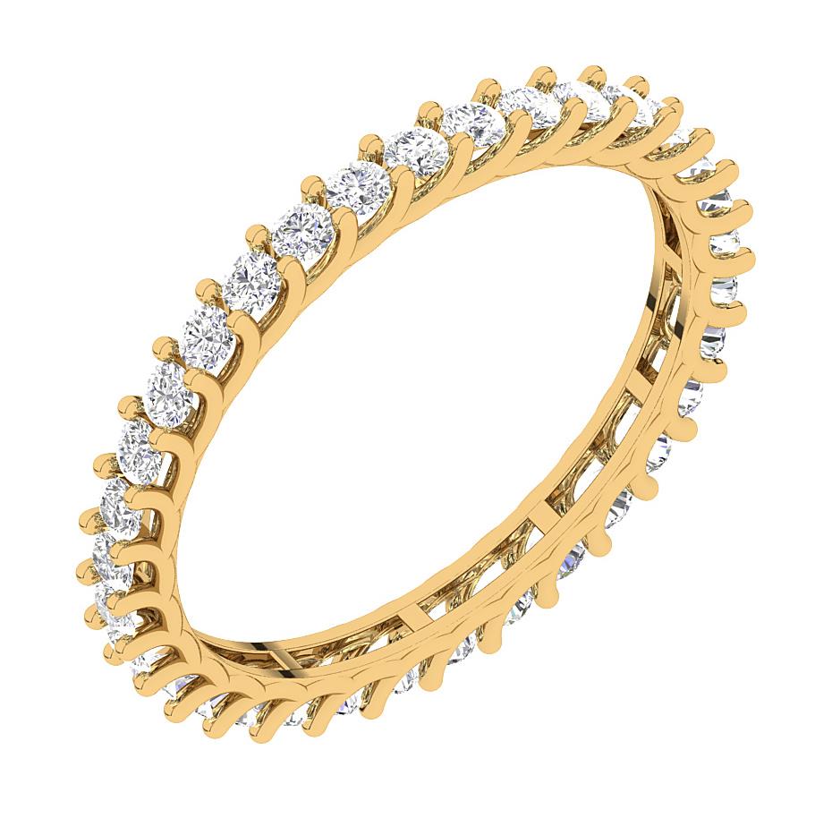 VS F 0.90 Carat Lab Grown Diamond Prong Set 10K White Gold Eternity Wedding Ring - Picture 14 of 14