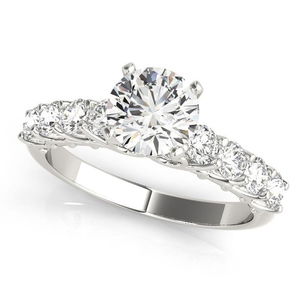 Solitaire With Accent Lab Grown Diamond Engagement Ring VS F 1.80 Carat 14K Gold