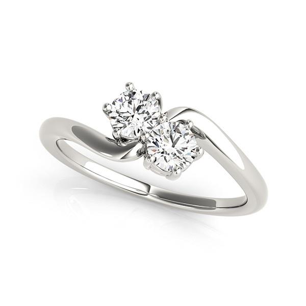 VS F 1.50Ct Lab Grown Round Diamond 14K Gold Forever Us Two Stone Solitaire Ring