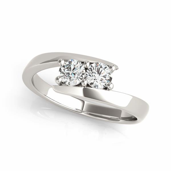 14K White Gold VS F 1.00Ct Lab Grown Diamond Forever Us Two Stone Solitaire Ring