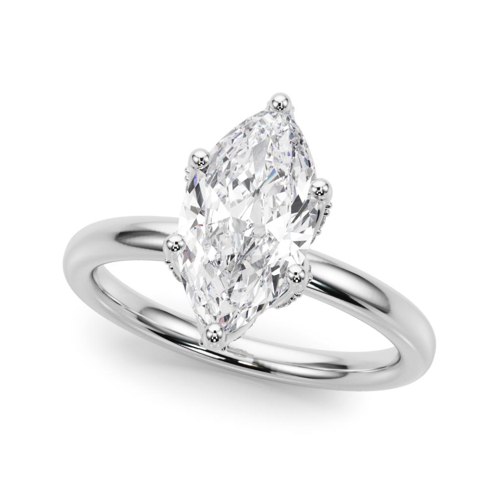 VS F 0.65-0.95 Carat Lab Grown Diamond Floral Marquise Engagement Ring 14K Gold