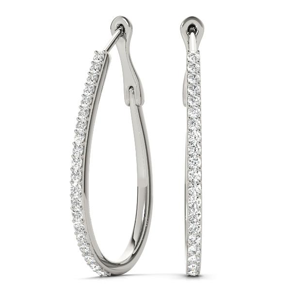 Tear Drop Hoop Earrings For Women Lab Grown Diamond VS F 0.50-1.00 Ct 14K Gold