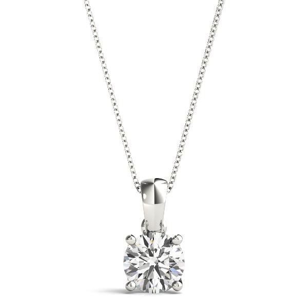 VS F 1.00-2.00 Ct Lab Grown Round Cut Diamond Solitaire Pendant 14K Solid Gold